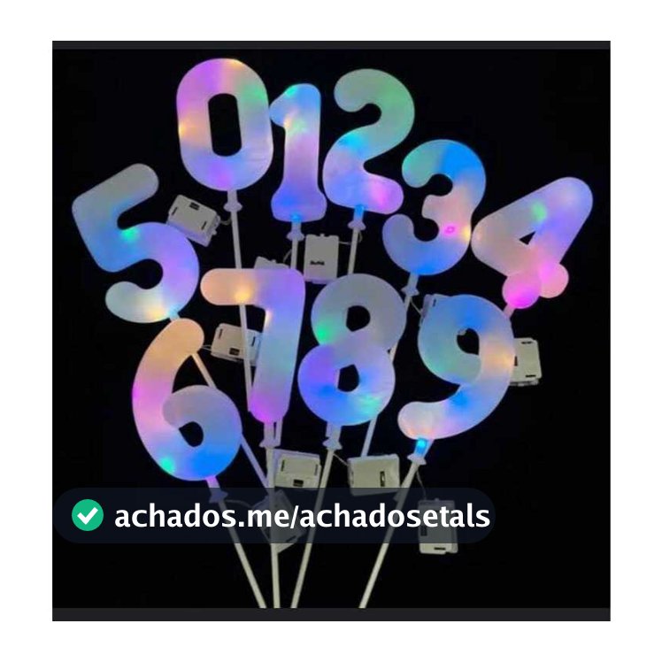 Velas Branca LED 0 1 2 3 4 5 6 7 8 9 para Decoração Enfeite de Festas Aniversários