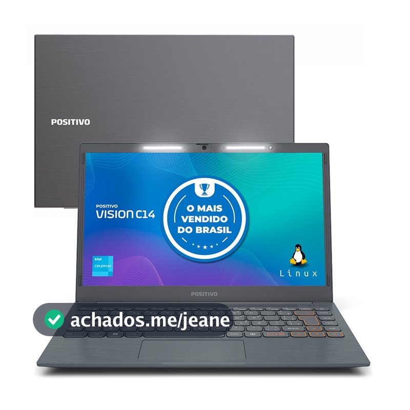 Notebook Positivo Vision C14 Intel® Celeron® Windows 11 Home 4GB 128GB Cinza - Inclui Microsoft 365