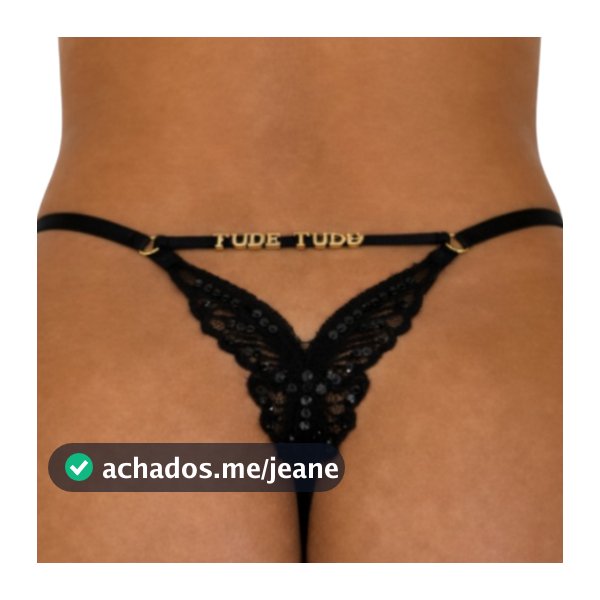 Calcinha Personalizada Borboleta Fio Dental  Monte a Sua Frase Nome do Marido Namorado de Renda