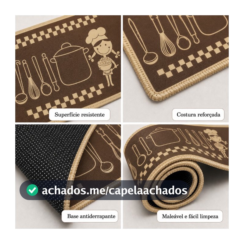 Jogo De Tapete Passadeira Cozinha Belga Emborrachado Antiderrapante