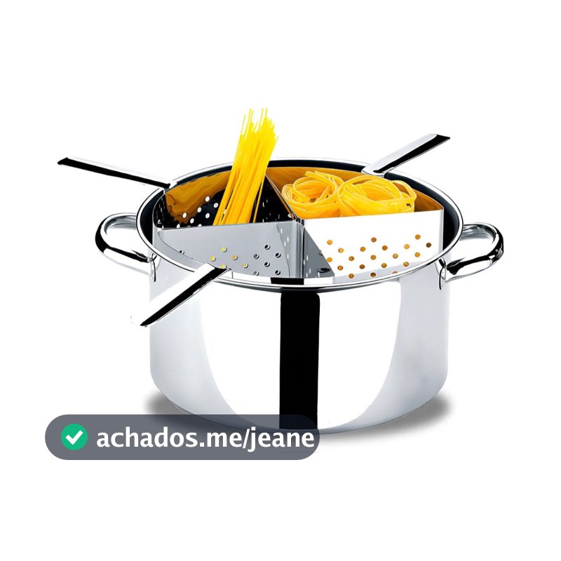 Espagueteira De Aço Inox 4 Divisões 10 Litros Savoy Brinox