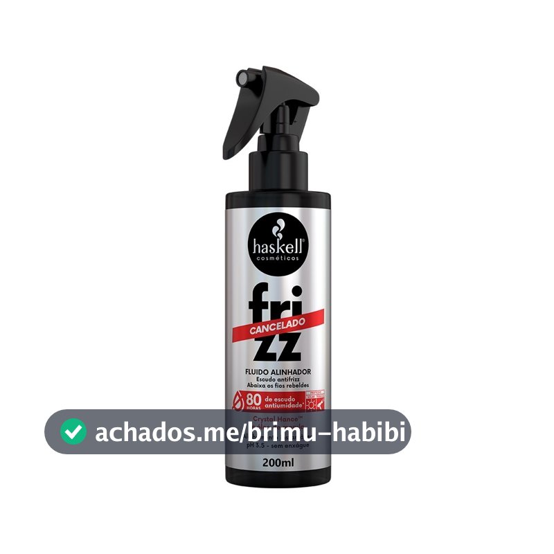Fluido Alinhador Frizz Cancelado 200ml Haskell | Leave-in Antifrizz com Proteção Térmica e Óleo de Marula