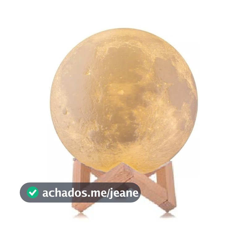 Luminária Lua Cheia 3d Led Abajur Com Suporte Sem Fio 15cm Your House