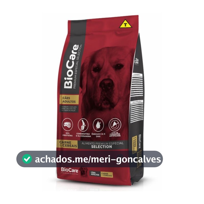 Ração BioCare Premium Especial Selection - Carne & Cereais - Adultos 15kg