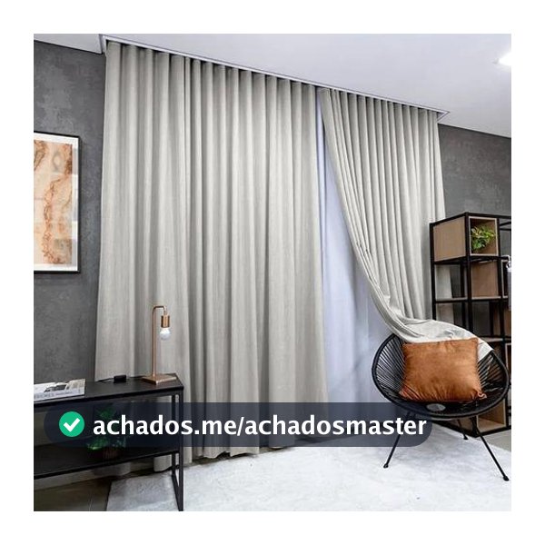 Cortina Gaze De Linho Com Forro De Blackout 4,00 X 2,60 Para Trilho Max Simples