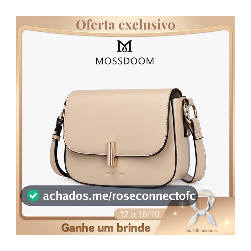 MOSSDOOM Valerie–Bolsa de Ombro com Alça Ajustável, Fecho com Trava, Leve e Versátil para Trabalho, Faculdade Dia a Dia