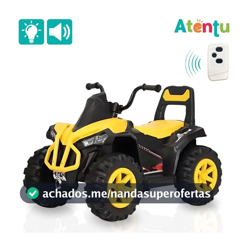 Carro Elétrico Infantil Controle Remoto Quadriciclo Carrinho Passeio Bateria 6v Recarregável