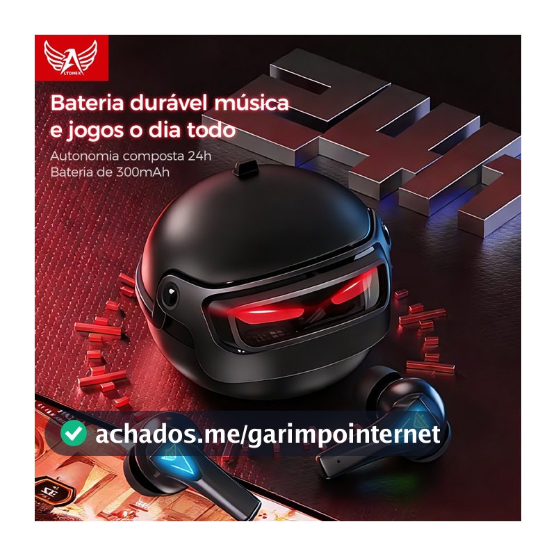 Fone de Ouvido Gamer Bluetooth Fone TWS Gamer Com Redução de ruído original