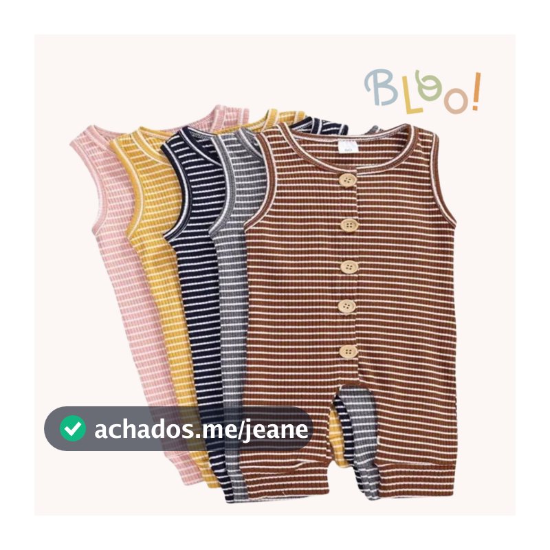Romper Macaquinho Bebê Minimalista Listrado