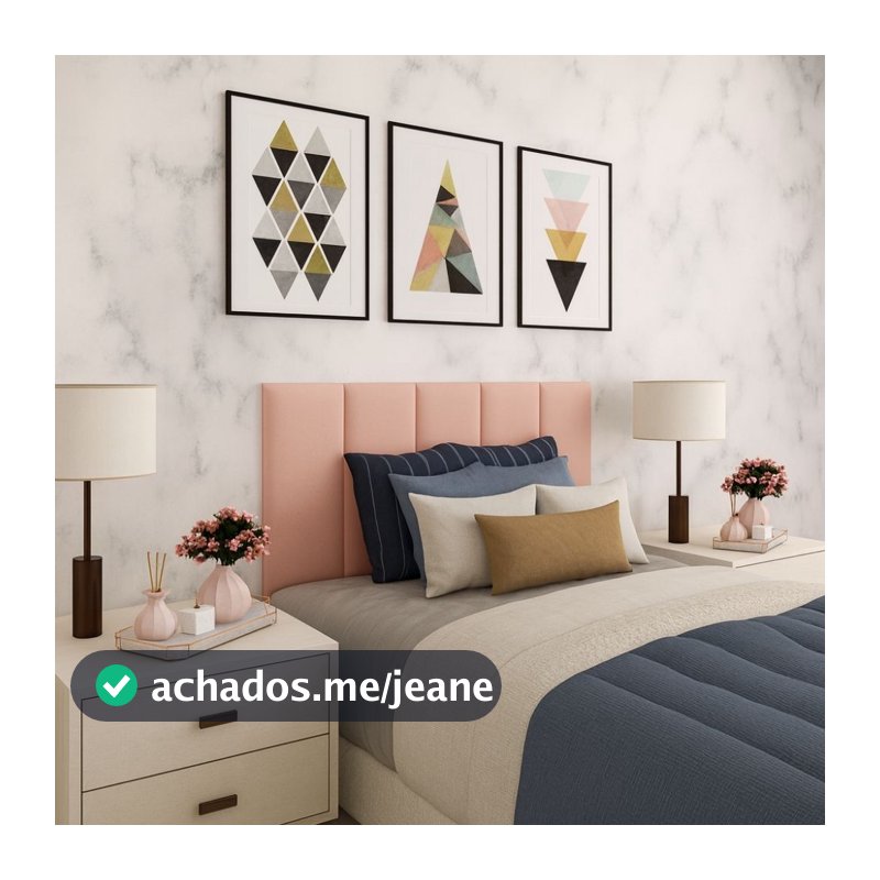 Kit 5 Cabeceiras Estofadas Modulares para Cama Solteiro 60x20cm
