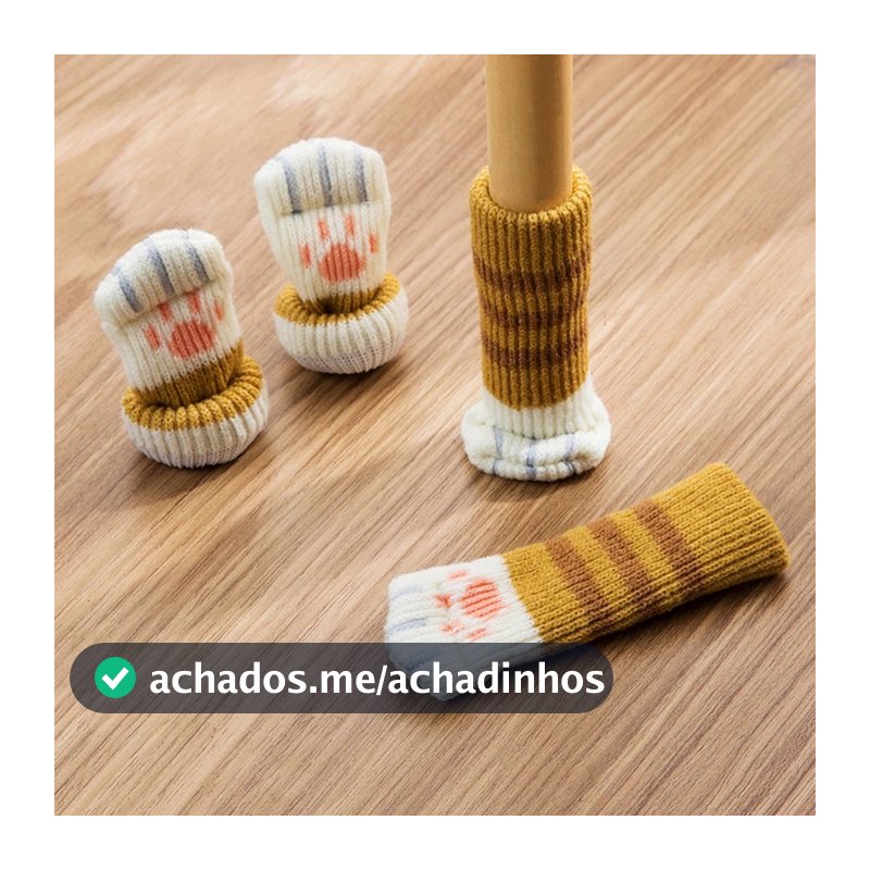 4pçs Meias De Malha Fofas De Garra De Gato Com Apoio E Cadeira Antiderrapante