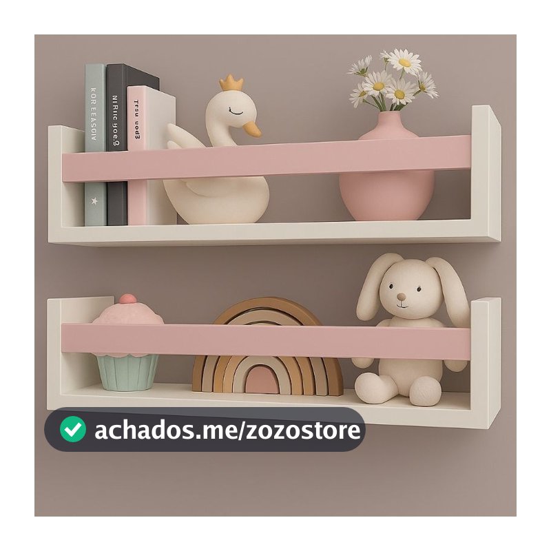 Prateleiras Para Livros Infantis 50cm Nicho Infantil Porta livros - Quarto infantil