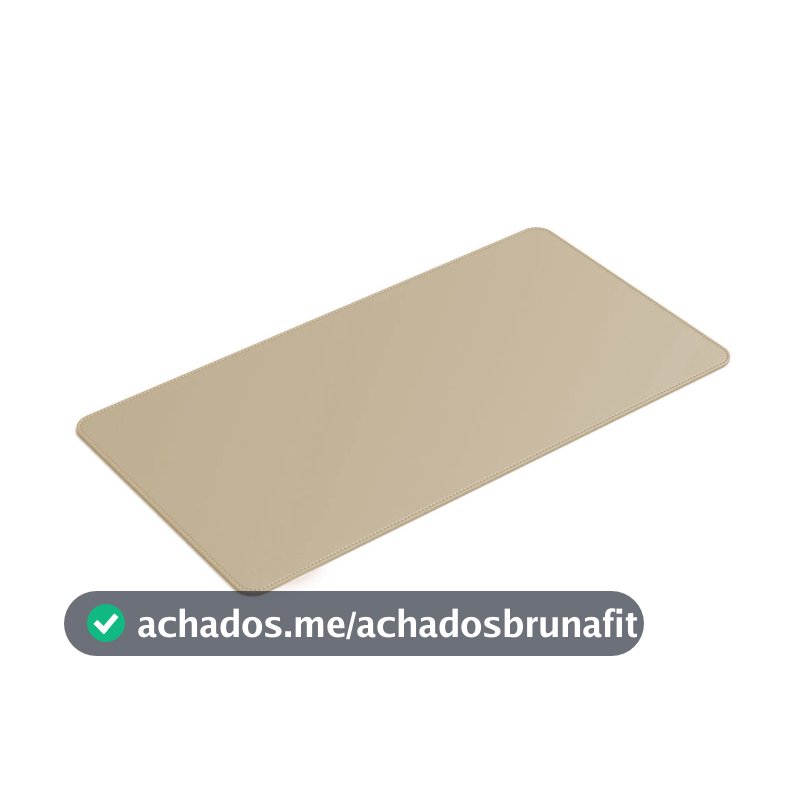 Mouse Pad Grande Couro Bege Claro Feltro Costurado Básico