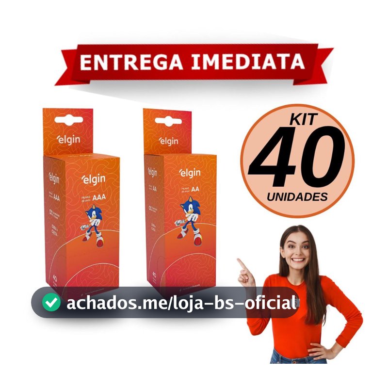 Pilha Palito Comum AAA e AA Elgin De Zinco