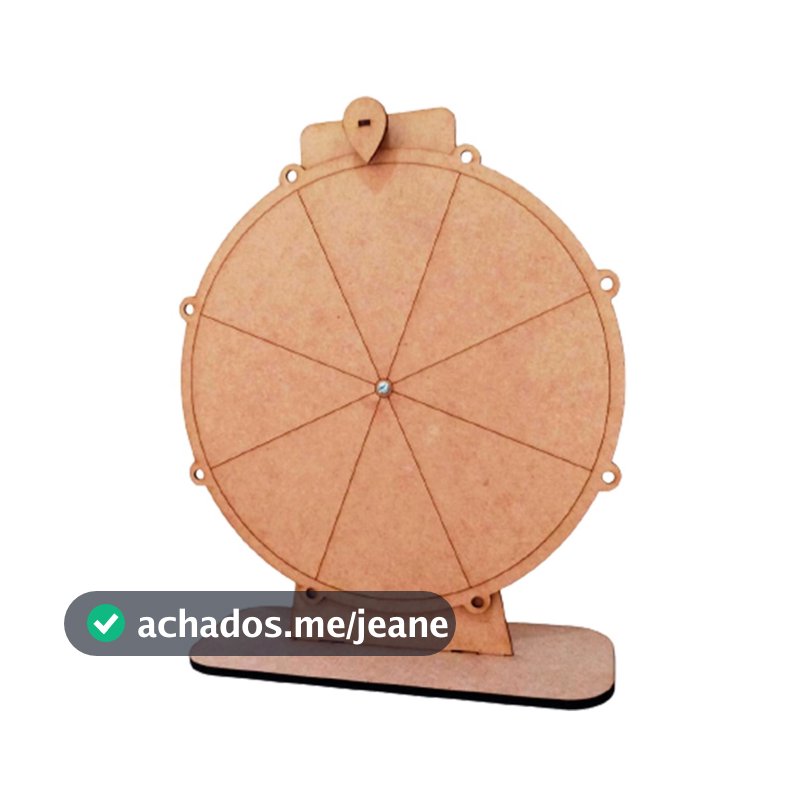 Roleta MDF 30 cm Diâmetro - Ideal para Sorteios de Brindes, Promoções de Vendas e Jogos Educativos