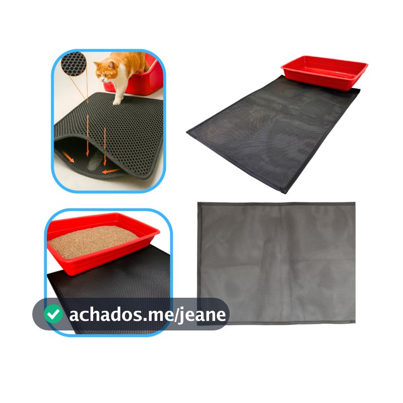 Tapete coletor de areia para gato saída de caixa limpa patas granulados sanitário higiênico lavável