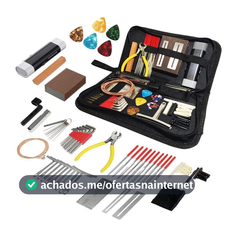 Kit Luthier Guitarra 26 em 1 Ferramentas de Manutenção Regulagem Setup Violão e Baixo