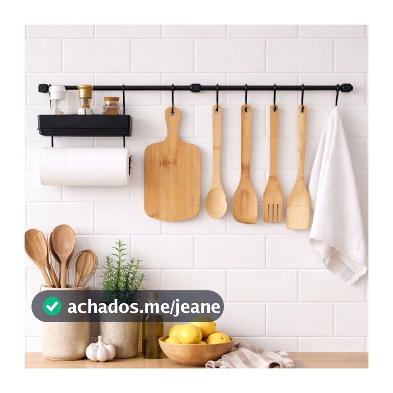 Organizador de Cozinha Suspenso com Porta Temperos e Ganchos – Kit 2