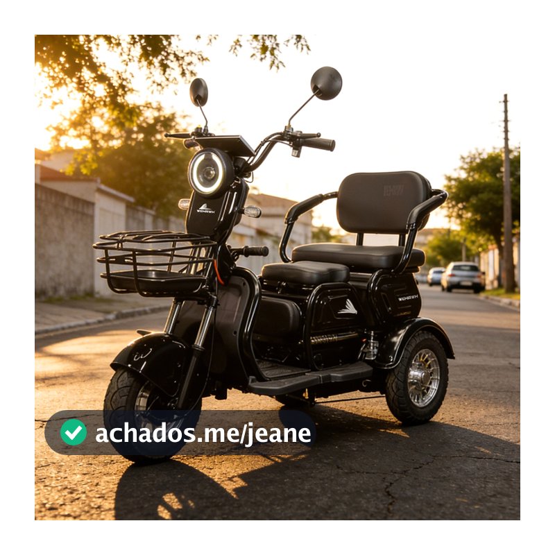Triciclo Elétrico 3 Lugares WeHawk Multi 3 WX-T03 | Motor 800W | Bateria Chumbo 48V 20Ah