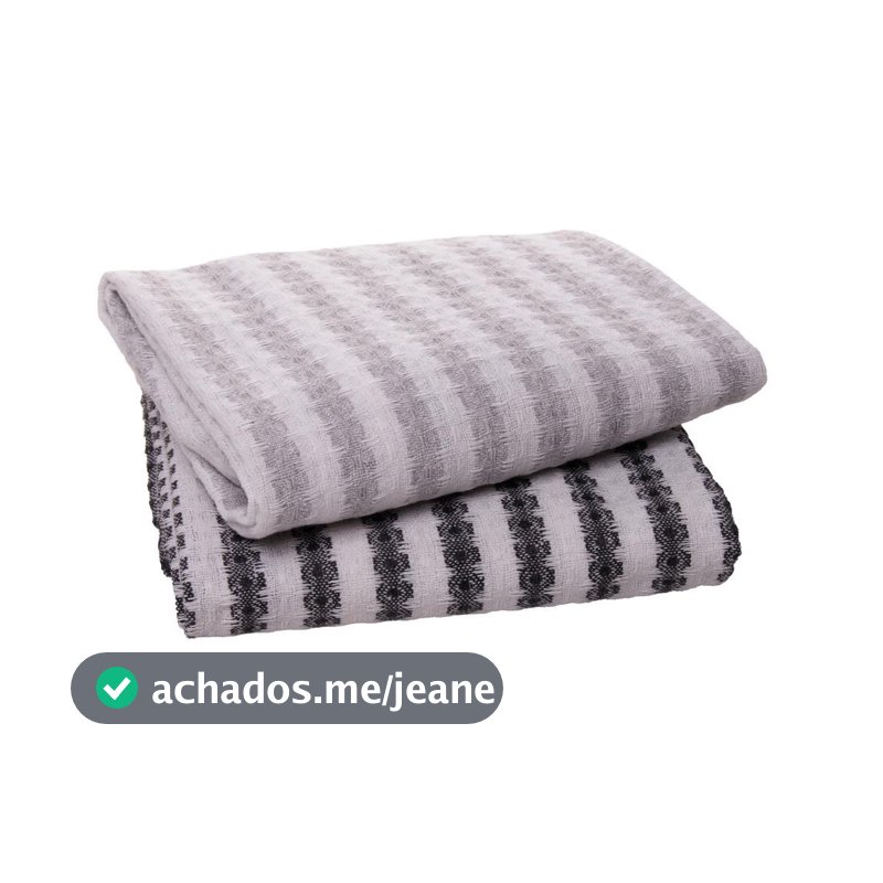 Jogo 2 Panos de Prato Lyor Verona 60x40cm 100% Algodão Cinza e Branco Alta Absorção Cozinha Sofisticada Decorações Ideal