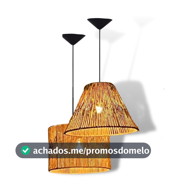 Composição De Pendentes De Teto Em Palha Natural 2 Modelos
