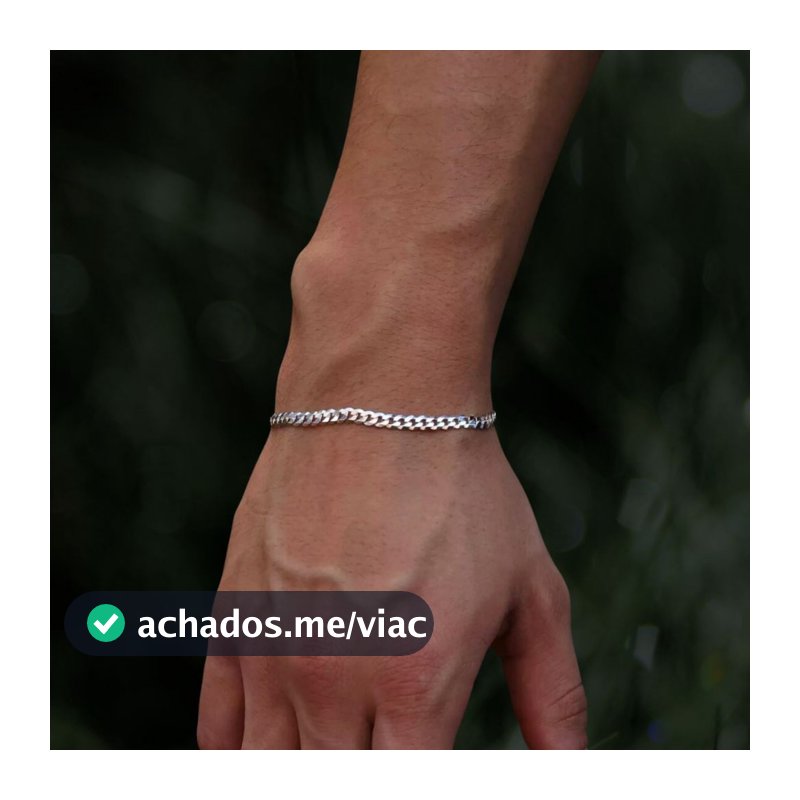 Pulseira de Prata 925 Masculina Grumet 3mm