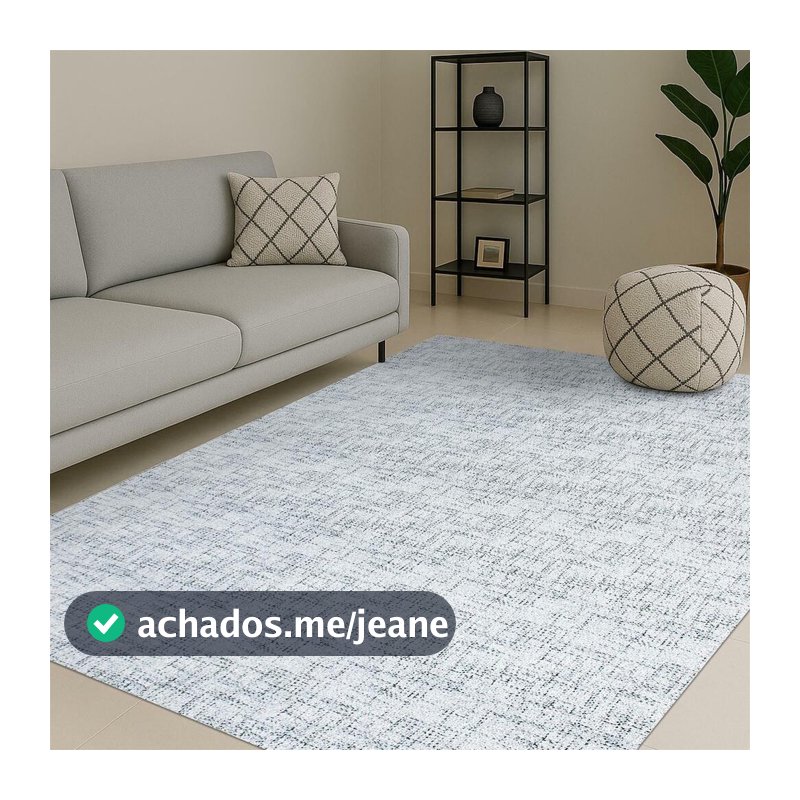 Tapete De Sala Antiderrapante Mescla 2,00 x 2,50 Moderno Tendência Cinza Grey