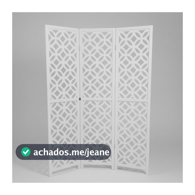 Painel Cobogó Branco MDF 6 Folhas Dobrável Biombo de Decoração Fácil Montagem