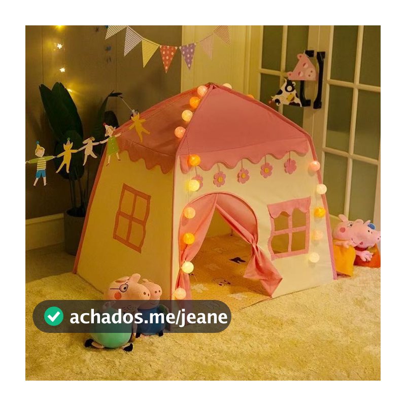 Barraca Infantil Rosa Flor/ Estrela/ Lua Grande 1.3M Menina Princesa Criança Azul Estrela Menor Preço Promoção