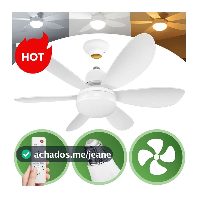 Luminária 80W 52CM 42CM 60W Ventilador De Teto 6 Hélices Luz Ajustável Controle Remoto Silencioso E Econômico