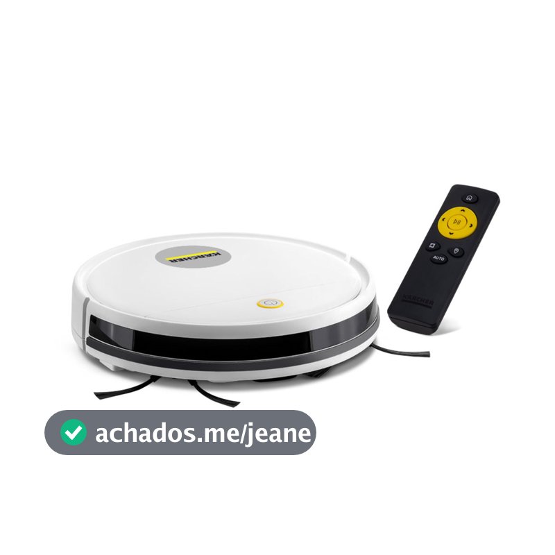 Robô Aspirador Kärcher RCV 1 Controle Remoto 3 em 1 Varre, Aspira e Passa Pano Seco Bivolt