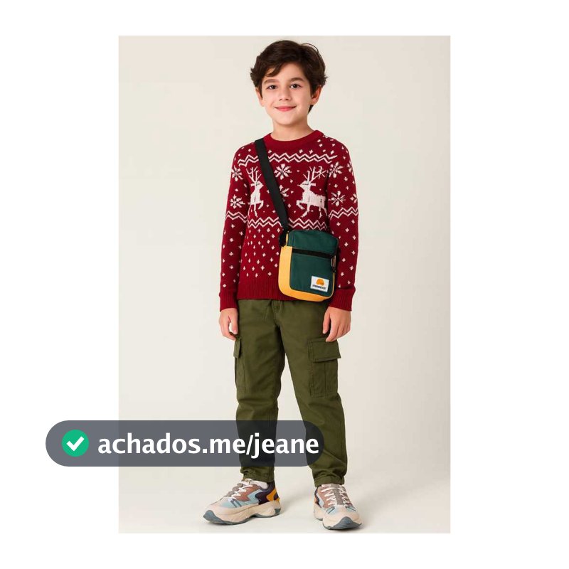Calça Juvenil Infantil  Sarja Cargo  sem Punho