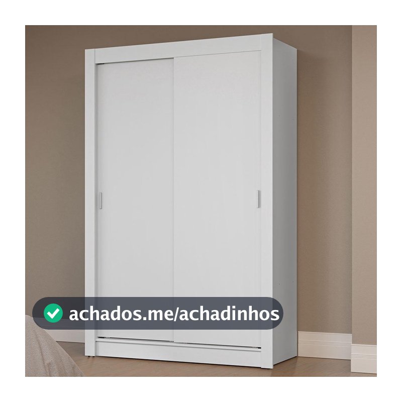 Guarda-Roupa Solteiro 2 Portas de Correr Branco Milano Madesa