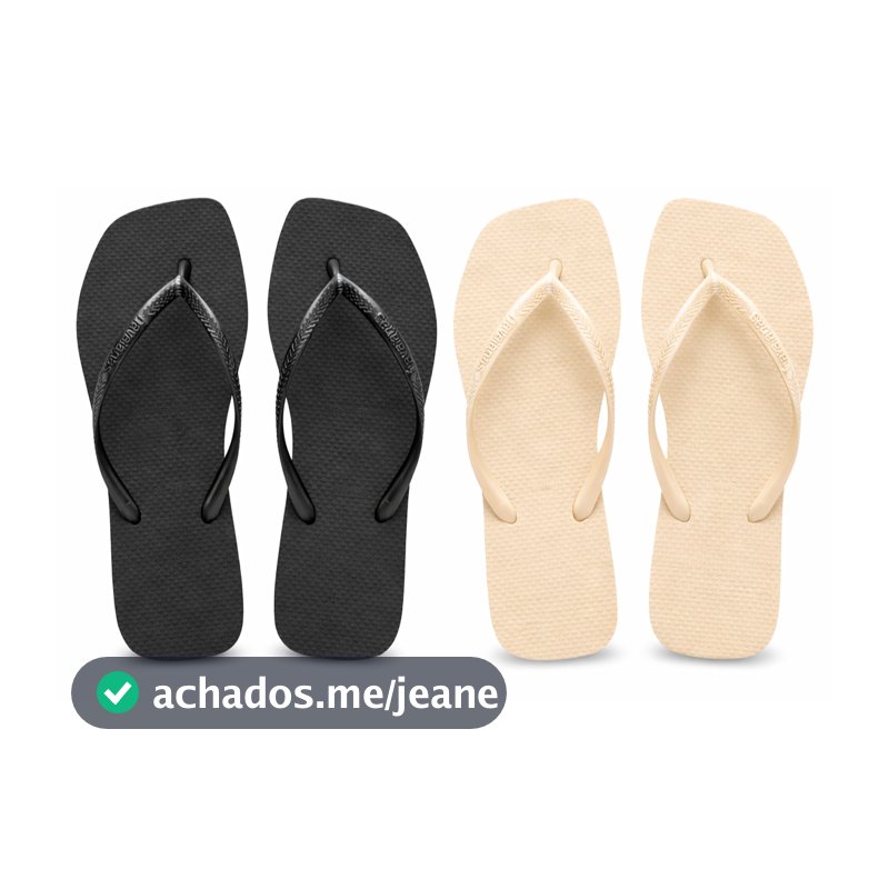 PROMOÇÃO - Kit 2 Pares Chinelo Havaianas Feminina Sandália Square Slim Confortável Leve Macia