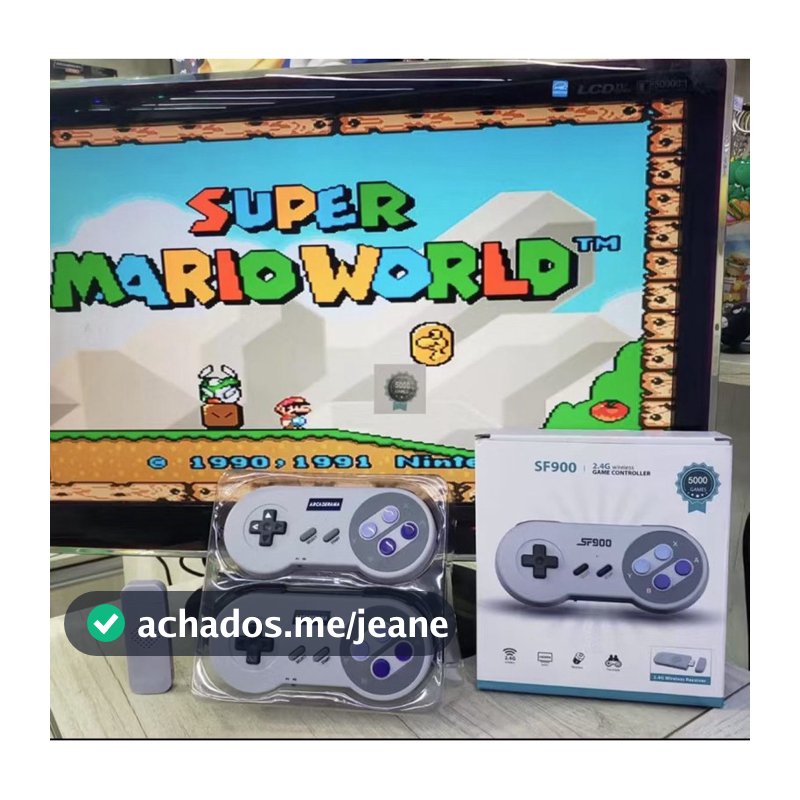 Video Game Retrô SF900 Super Nintendo 2400 jogos + 2 controles s/ fio Otimo Qualidade