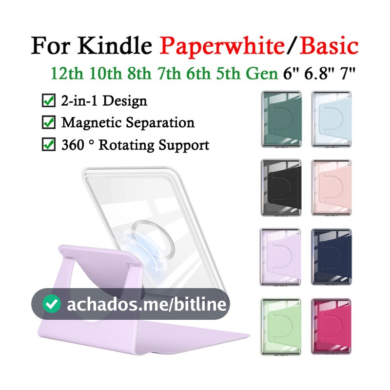Para Kindle Paperwhite 12ª 10ª 8ª 7ª 6ª 5ª Geração 7'' 6,8'' 6'' Separação Magnética de Acrílico 2 em 1 Capa RS23CV