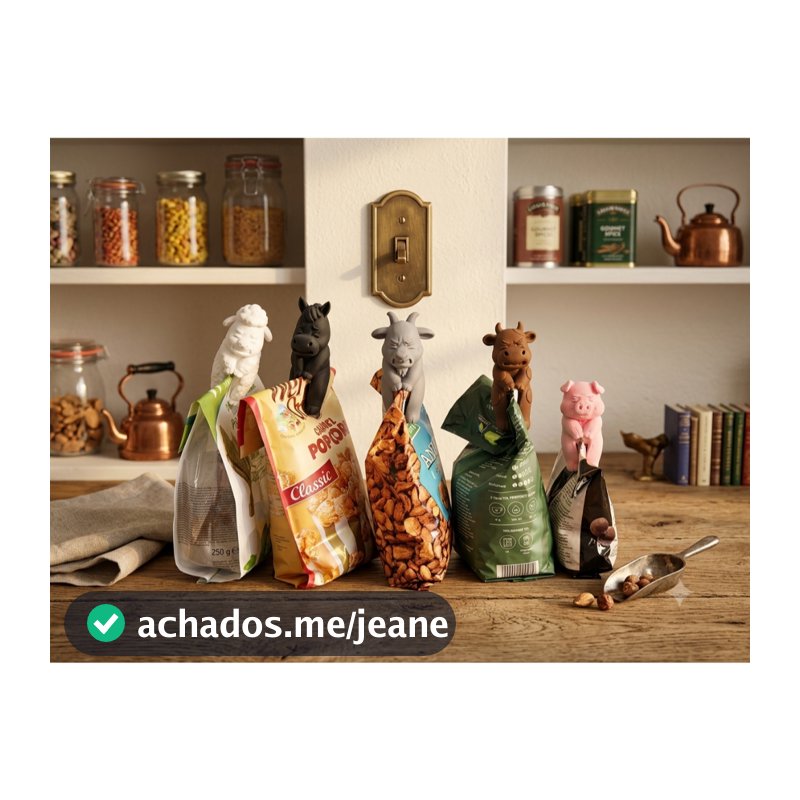 Kit 5 Clipes de Animais da Fazenda Impressão 3D Cor Aleatória