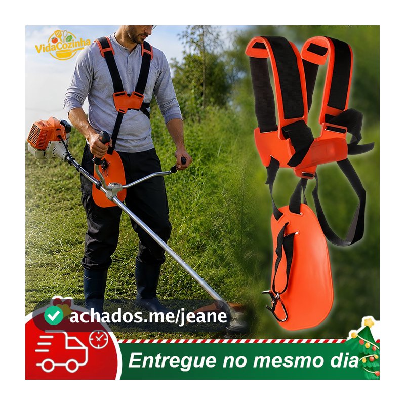 Cinto Duplo Alça Universal Para Roçadeira Confortável Funciona Jardinagem Profissional Quality Goods