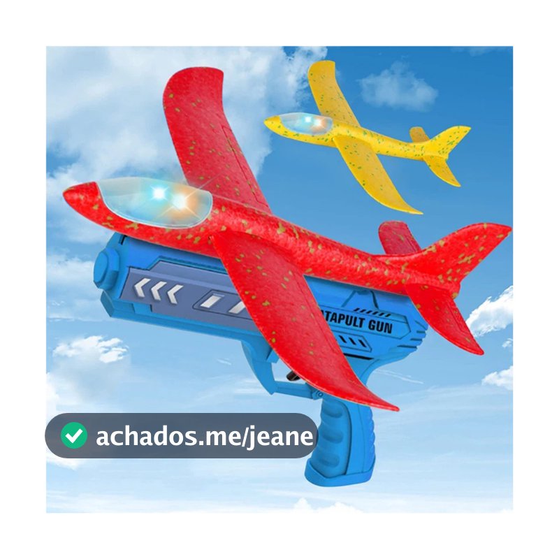 brinquedo lançador de avião aeromodelador planador colorido com transmissor com luz2523CM