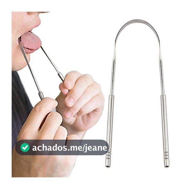 Limpador Raspador De Língua Em Aço Inox Para Higiene Bucal Promoção