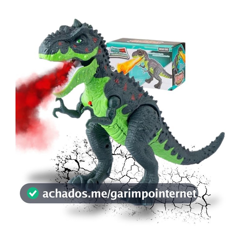 Dinossauro Rex Anda Solta Fumaça Luz E Som Brinquedo Realista Interativo Infantil Kizumba