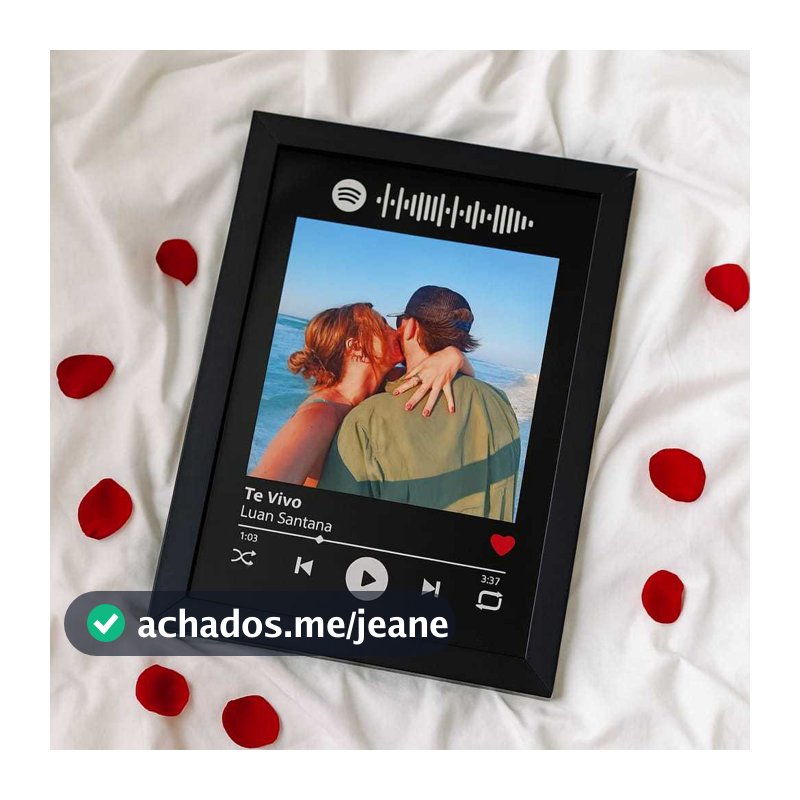 Quadro Personalizado Spotify foto e música do casal
