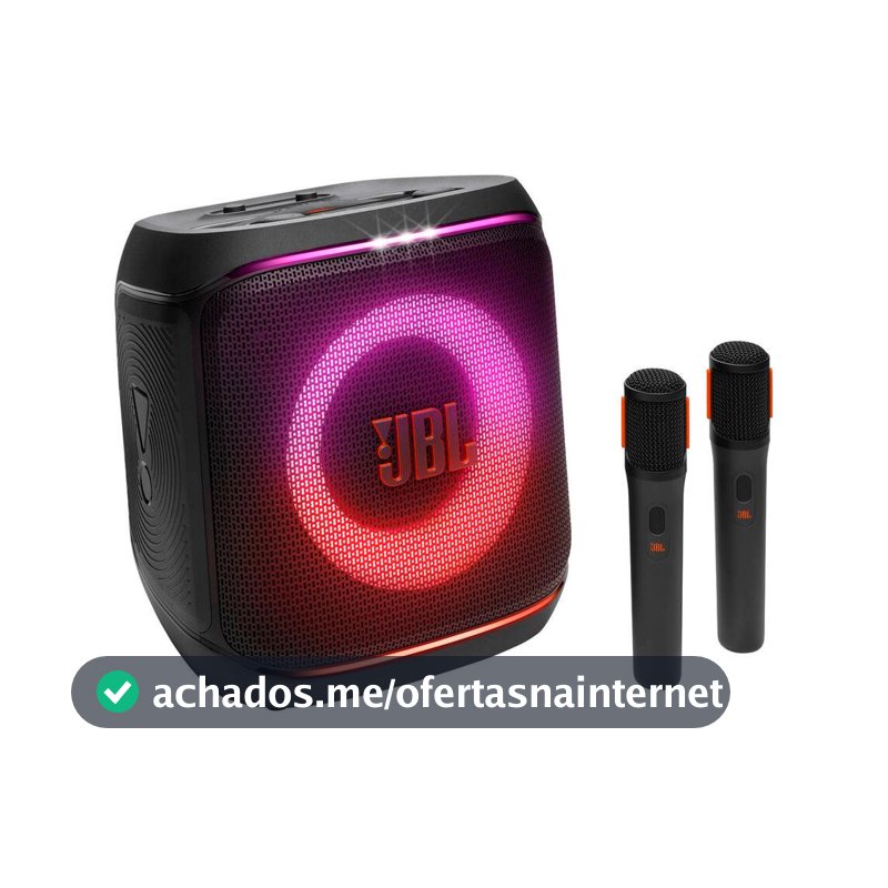 Caixa de Som Partybox Encore 2 Bluetooth 2 Microfones AI Sound Boost Até 12h de Bateria JBL