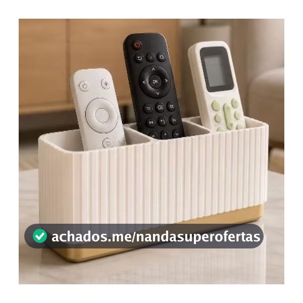 Porta Controle Remoto De Mesa Premium Organizador 3 Controles Minimalista Sala TV Decoração Presente