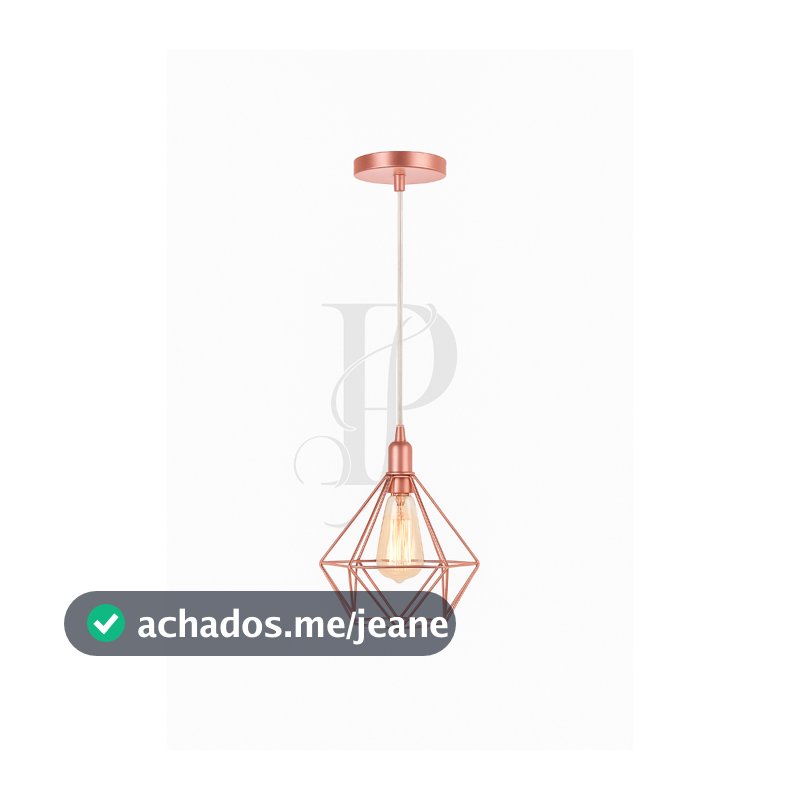 Pendente Aramado Diamante Luminária Lustre Teto Retrô Industrial