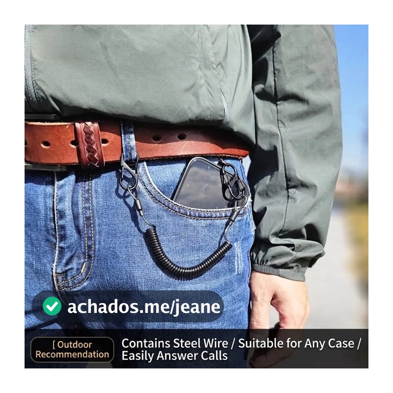 [Uso Diário Seguro] Acessório Retrátil de Aço para Celulares/Anti-Roubo/Para Celulares