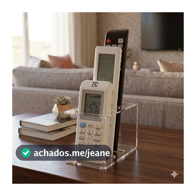 Suporte Porta Controle Remoto para 3 Controles de Acrilico Transparente Premium