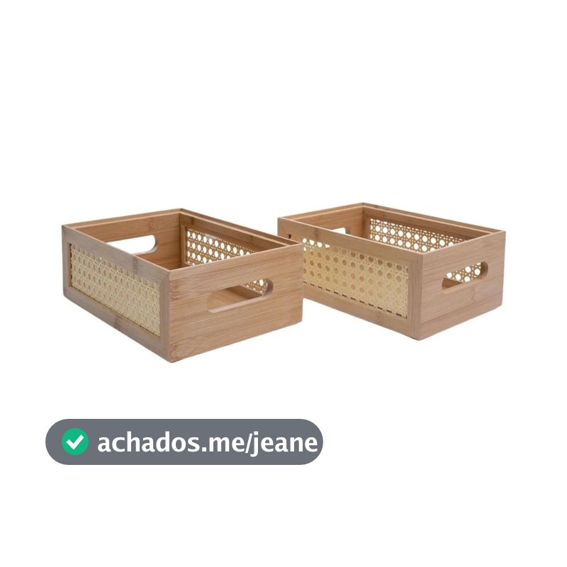 kit especial mães 2 Caixa Organizadora Empalhável Bambu 22cm