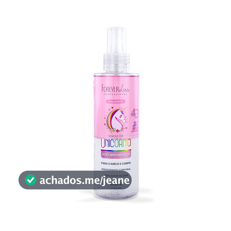 Body Splash Cabelo e Corpo Magia de Unicórnio Forever Liss 200ml