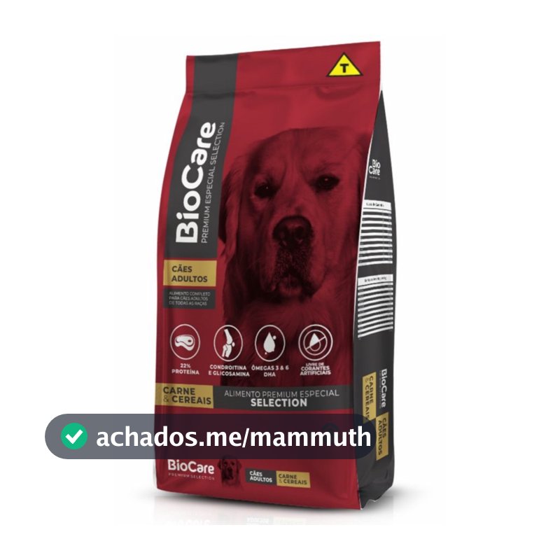 Ração BioCare Premium Especial Selection - Carne & Cereais - Adultos 15kg